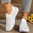 thumbnail image 5 of Womens Mesh Rhinestone Glitter Slip On Orthopedic Sneakers, Ladies Loafers Summer Casual Lightweight and Comfortable Flats Shoes, Breathable Non-Slip Sparkly Walking Shoes Dressy, 39, 5 of 7