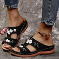 thumbnail image 2 of Sls For Women Embroidered Fl Flip Flops Shoes Comfortable Slippers, 2 of 4