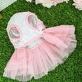 thumbnail image 4 of Summer Pet Dog Peach Blossom Dress Lace Chiffon Dress For Small Dog Puppy Wedding Birthday Party Clothing Dress, 4 of 9
