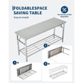 thumbnail image 2 of 48 In x30 In Commercial Stainless Steel Folding Table with Bottom Shelf - Portable Kitchen Island Workstation for Restaurants Catering and Home Use, 2 of 7