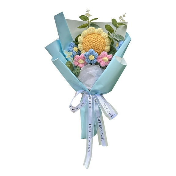 2026 New Flower Plush Toys, Stuffed Animals Toys Flower Soft Pillow Toys, Plush Bouquet Doll, Hand-Made Cartoon, Back-To-School Graduation Gifts for Teacher Classmate Friend(Flower, Blue)