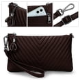 thumbnail image 2 of UTO Small Crossbody Clutch Handbag for Women Genuine Leather Wristlet Wallet Purses with Shoulder Strap(Coffee), 2 of 7