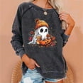 thumbnail image 2 of Jamicy Crewneck Sweatshirts Women Halloween Pumpkin Sweatshirts for Women Funny Ghost Graphic Sweatshirt Spooky Season Party Sweater Fall Pullover Tops, 2 of 6