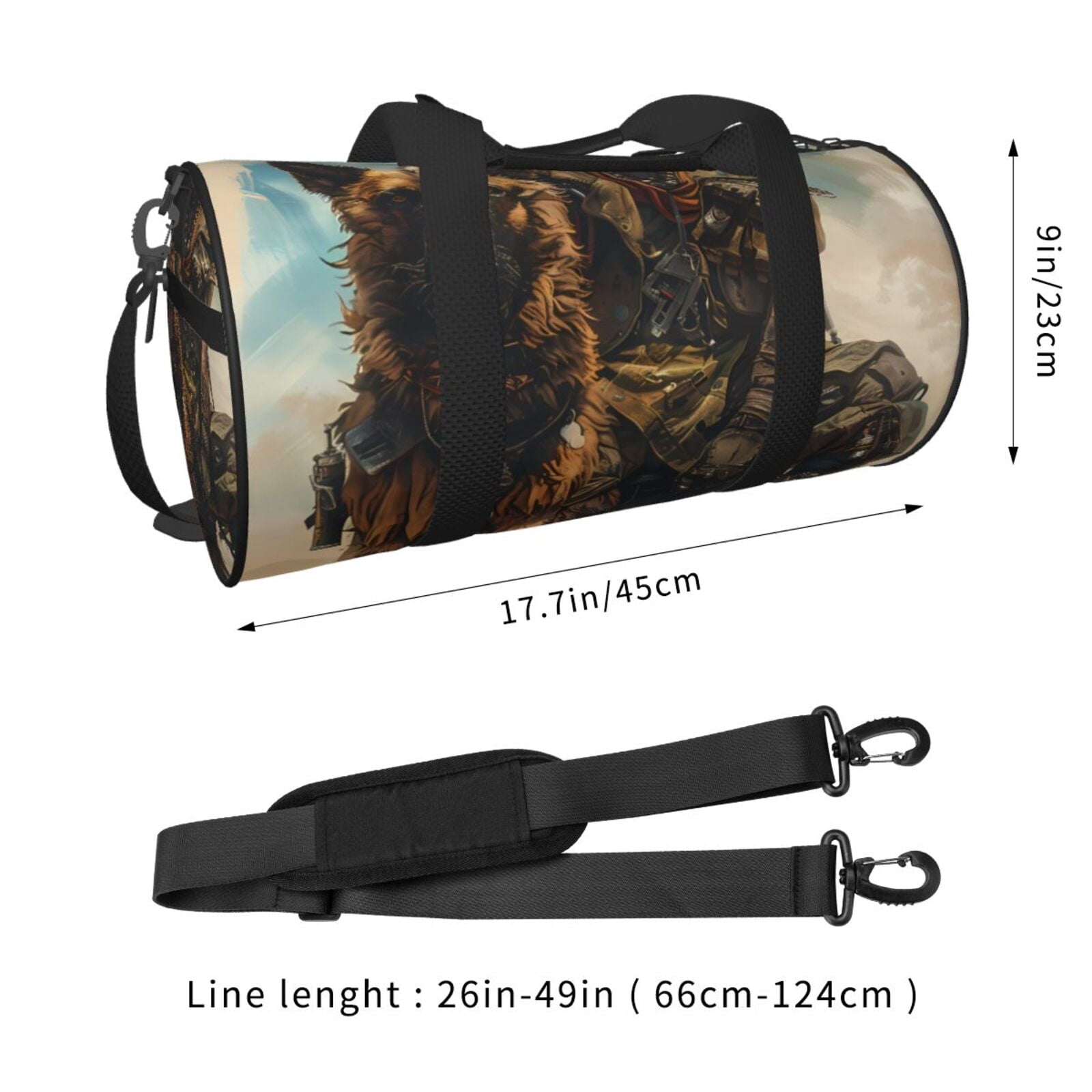 Vsdgher desert Man Shepherd Dog 45L Foldable Duffel Bag, Sports Gym Bag,Overnight Bag, Portable Weekender Bag for Airplanes