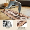 thumbnail image 4 of Brown Geometric Boho Pattern Hot Yoga Mat Towel Non Slip for Hot Yoga - Quick-Drying Yoga Mat Cover with 4 Corner Pockets with Travel Bag - Hot Yoga Towel Non Slip Grip Moisture Wicking Sweat 70"x26", 4 of 6