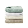thumbnail image 3 of Tuscany Oversized Quilted Throw with Scalloped Edges Khaki 60x72", 3 of 4