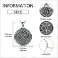 thumbnail image 3 of Compass Necklace Sterling Silver Oxide Celtic Knot Runes Vegvisir Pendant Necklace Nordic Amulet Pagan Jewelry Gifts For Men Women, 3 of 3
