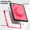 thumbnail image 3 of XYX Case for iPad Pro 13 inch (2025 M5/2024 M4) with Rotating Stand, Shoulder Strap, 2in1 Shockproof Cover, Rose, 3 of 7