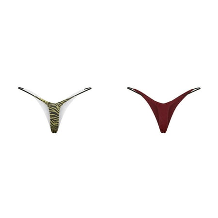 2-Pack Women s Thong Low Rise Double Layer Bikini Briefs Underwear for Women High Waist Athletic Panties Boy Cut Underwear Women My Recent Granny Panties for Women Womens Briefs Underwear