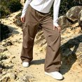 thumbnail image 6 of Women's Lightweight Hiking Cargo Pants Outdoor Quick Dry Casual Travel Sweatpants Wide Leg Elastic Waist Button Pockets, 6 of 6