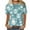 Multicolor, variant on Womens Easter Tops 2025 Summer Fashion Casual Pullover Printed Short-Sleeved Round Neck Top for Spring