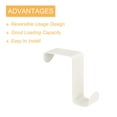 thumbnail image 3 of Over the Door Hooks, 6pack Stainless Steel Door Hangers Hooks, Double Hooks for Hanging Clothes (White), 3 of 5