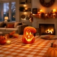 thumbnail image 4 of LED Light Up Jack O Lantern Pumpkin,Realistic Battery Operated Halloween Tabletop Decor,Glowing Ornament for Home,Bar,Party,Mall Display, 4 of 6