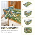 thumbnail image 2 of Yayeee Collapsible Cube Storage Bin with Lid Fabric Closet Decorative Basket with Handles, Orange Floral Garden, 2 of 7