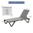 thumbnail image 5 of CQSXDA 2-Piece Modern Outdoor Lounge Chair Set, Adjustable 5 Position Chaise Lounges with Rust-Free Aluminum Frame for Terraces and Swimming Pools, Gray, 5 of 5