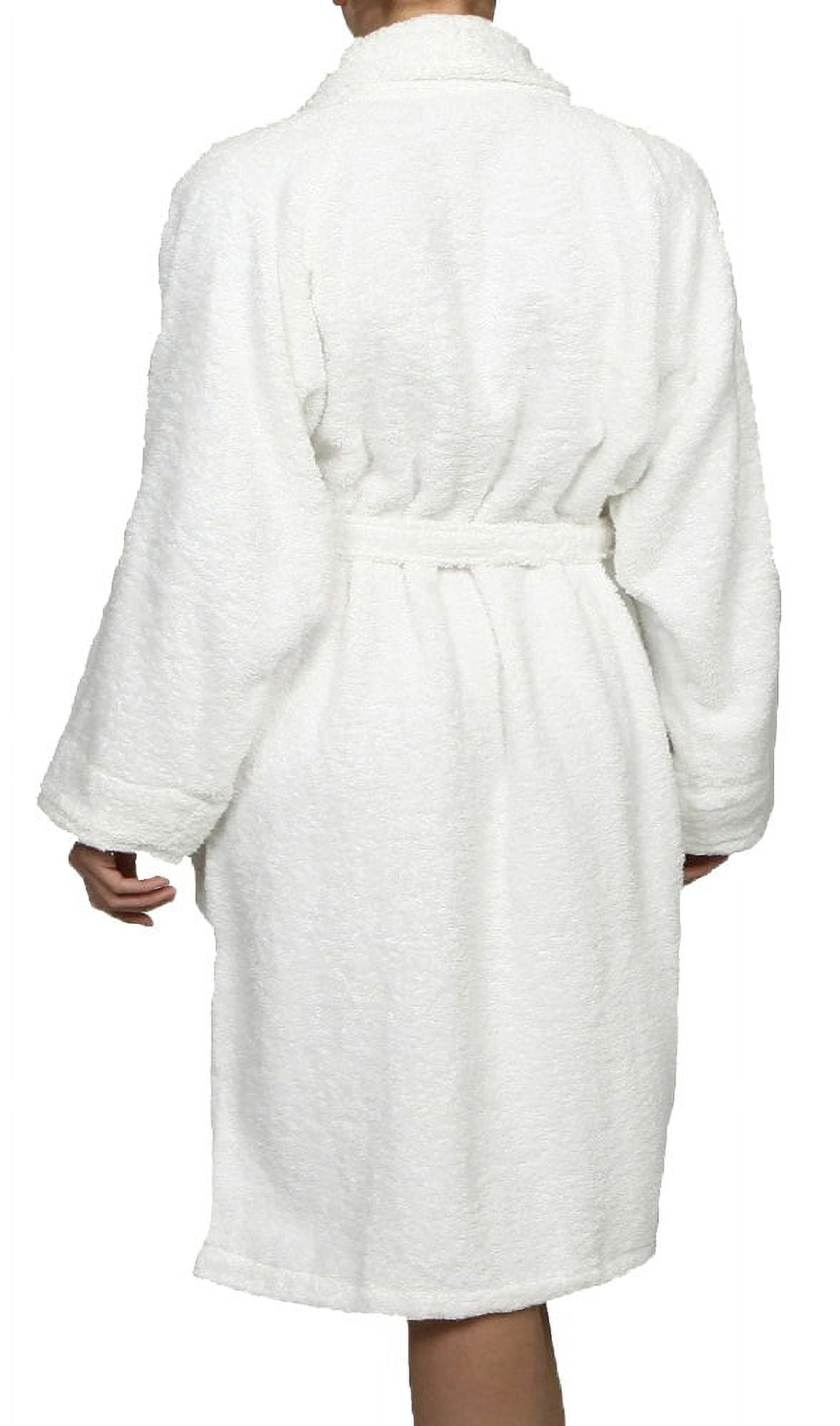 Superior Terry Cotton Adult Unisex Soft Lightweight Bathrobe, Medium, White