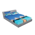 thumbnail image 2 of Ambesonne Tropical Fitted Sheet & Pillow Sham Set, Maldives Clear Waters, Full, Turquoise Azure Blue, 2 of 2