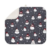 Dark Christmas Snowman Pattern Dish Drying Mat for Kitchen 1 Pack, Ultra Absorbent Microfiber Dishes Drainer Mats,16x18in(41x46cm)