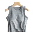 thumbnail image 2 of vigerkar Womens Built in Bra Tank Tops Ribbed Sleeveless Summer Basic Tops (Grey, XL), 2 of 8