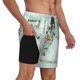 thumbnail image 2 of Balery World Travel Map Bañador para hombre, shorts de playa de secado rápido con entrepierna y forro de compresión-Medium, 2 of 6