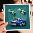 thumbnail image 7 of 3dRose, Blown Mustang vintage race car with stars for the classic car lover, 6 Greeting Cards with envelopes, 7 of 7