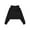 Black, variant on Women's Basic Crop Top Hoodie Pullover Fleece Hooded Sweatshirt Long Sleeve