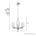 thumbnail image 6 of Hunter - Nolita 3-light Brushed Nickel, Medium Size Chandelier, Dimmable, Modern Style, Candle Shaped, for Bedrooms, Dining, Living Rooms - 19877, 6 of 7