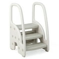 thumbnail image 2 of Kadyn Kids Kitchen Step Stool, Toddler Kitchen Stool Helper, 3-Step Stool with Safety Handles and Non-slip Pedals for Toddlers-Gray, 2 of 7