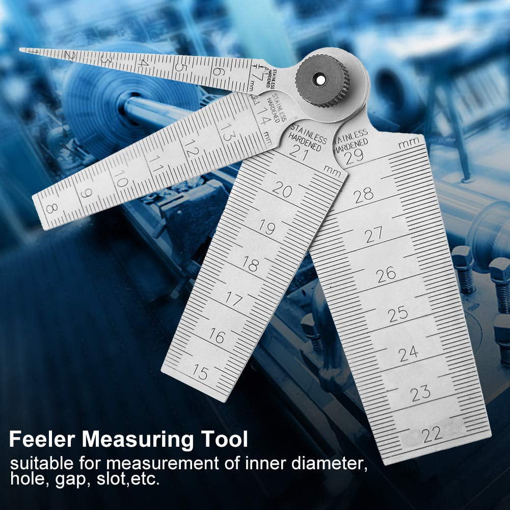 Gamvdout 2PCS Stainless Steel Welding Taper Feeler Gauge Rulers Hole Inspection Tool Resistant Convenient Reading Multiple Sizes Portable Inner Diameter Measuring