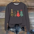 thumbnail image 2 of VBARHMQRT Sweatshirt Sweat à Capuche Léger à Manches Longues Col Rond Imprimé de Noël pour Femmes, 2 of 5
