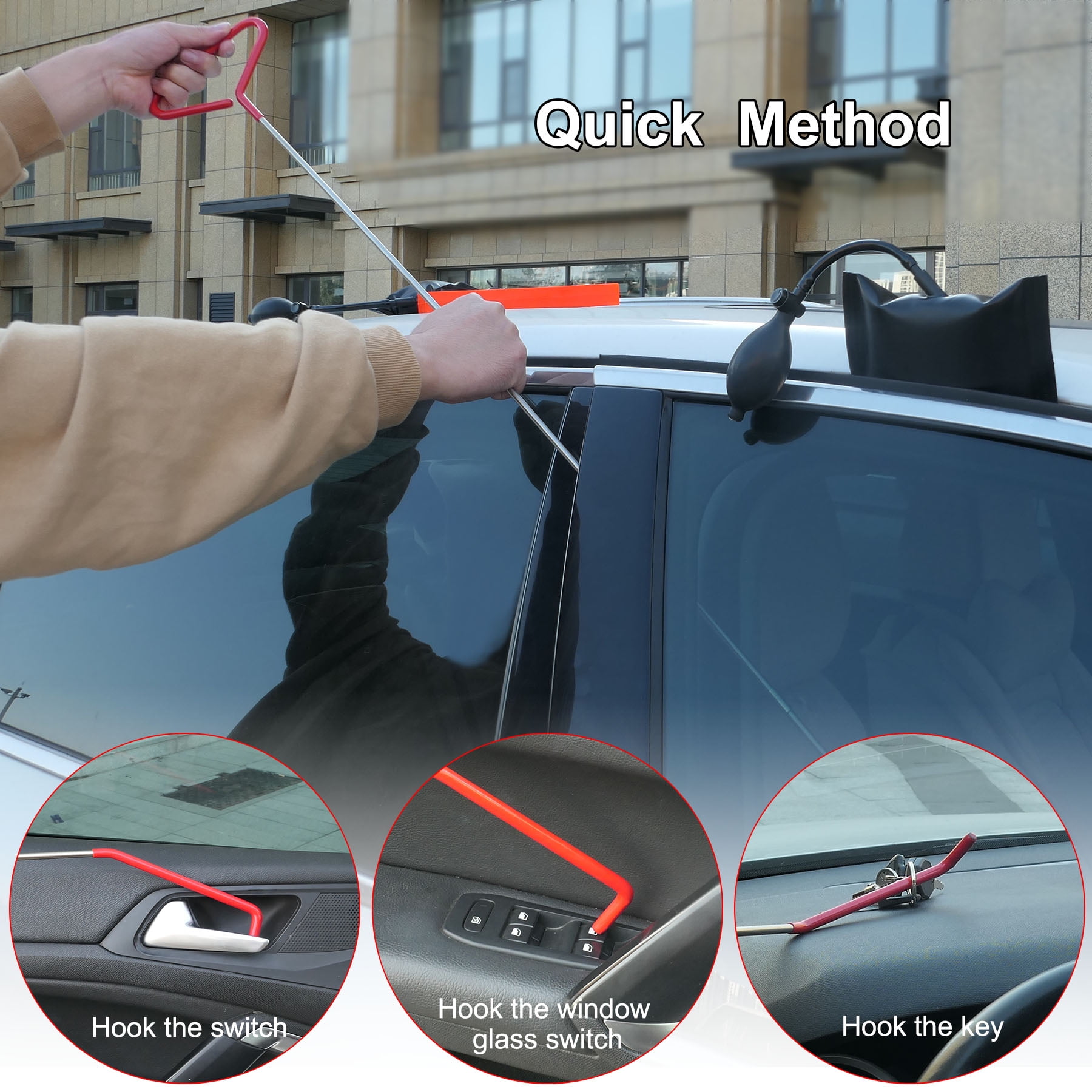 Buy AUGREX Adjustable Car Lockout Tool Kit Emergency Vehicle Unlock Tool Kit with Long Reach