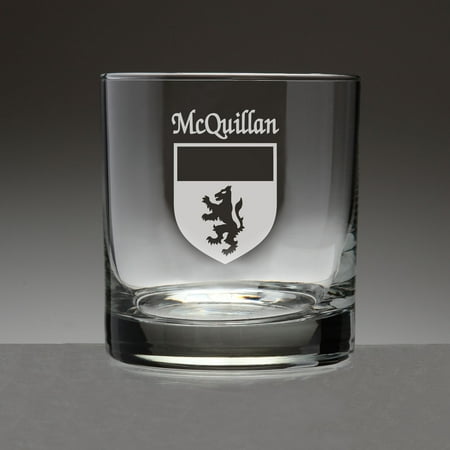 

McQuillan Irish Coat of Arms Tumbler Glasses - Set of 4 (Sand Etched)