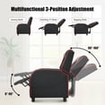 thumbnail image 6 of Gymax Massage Gaming Recliner Chair Racing Single Lounge Sofa Home Theater Seat Red, 6 of 10