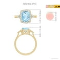 thumbnail image 5 of ANGARA Natural Cushion 1.85 ct Aquamarine Halo Ring with Trio Diamonds in 14K Yellow Gold for Women (Size-9x7mm) | March Birthstone, Anniversary, Jewelry Gift for Women | Natural Aquamarine Ring, 5 of 9