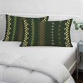 thumbnail image 4 of Dark Green Boho Throw Pillow Cover 20 x 36 Inch Decorative Pillow Cover Ethnic Tribe Striped Vintage Lumbar Pillowcase Seasonal Rectangle Cushion Case for Couch Sofa Bed Living Room, 4 of 9