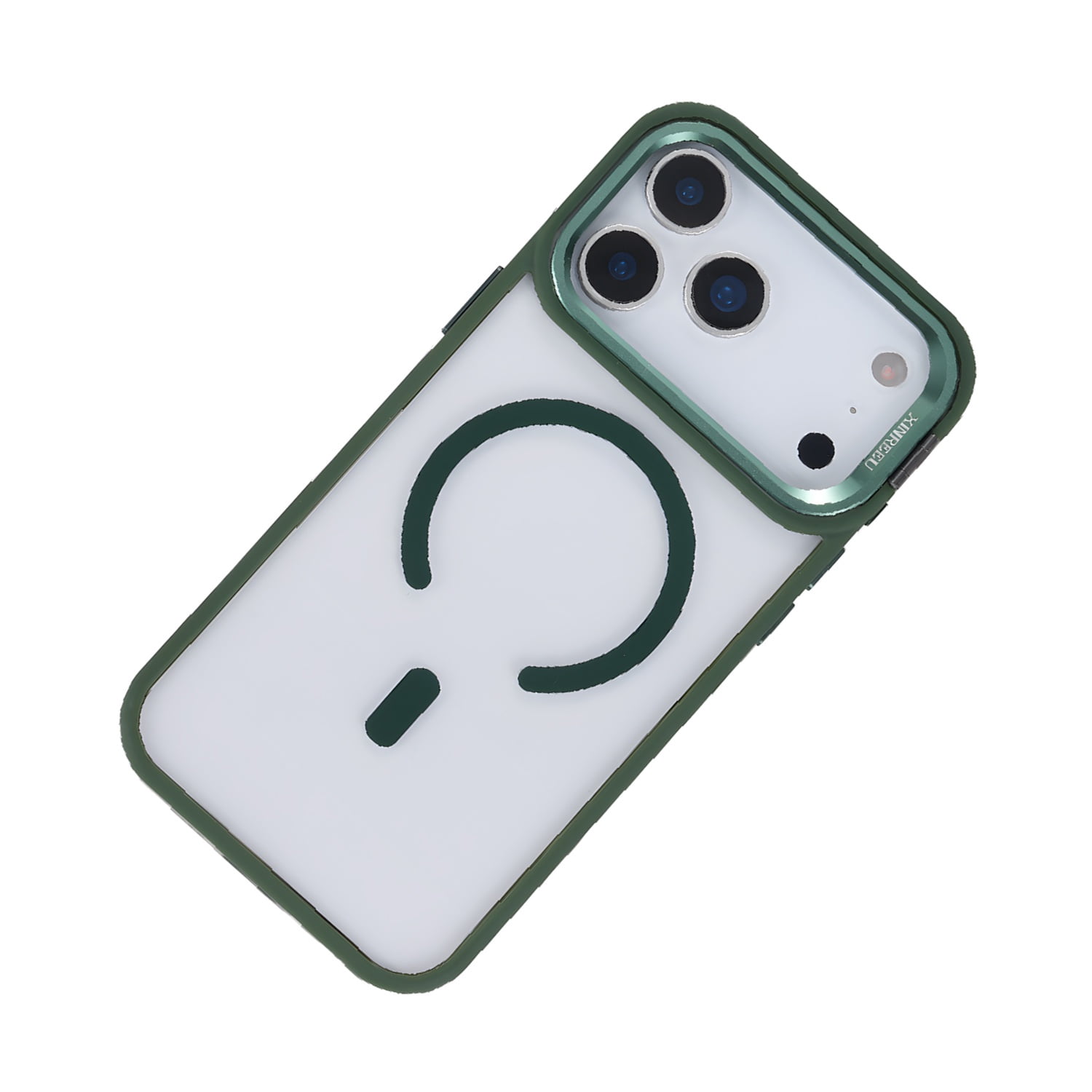 Transparent MagSafe Camera Stand Case for iPhone 17 Pro - Green