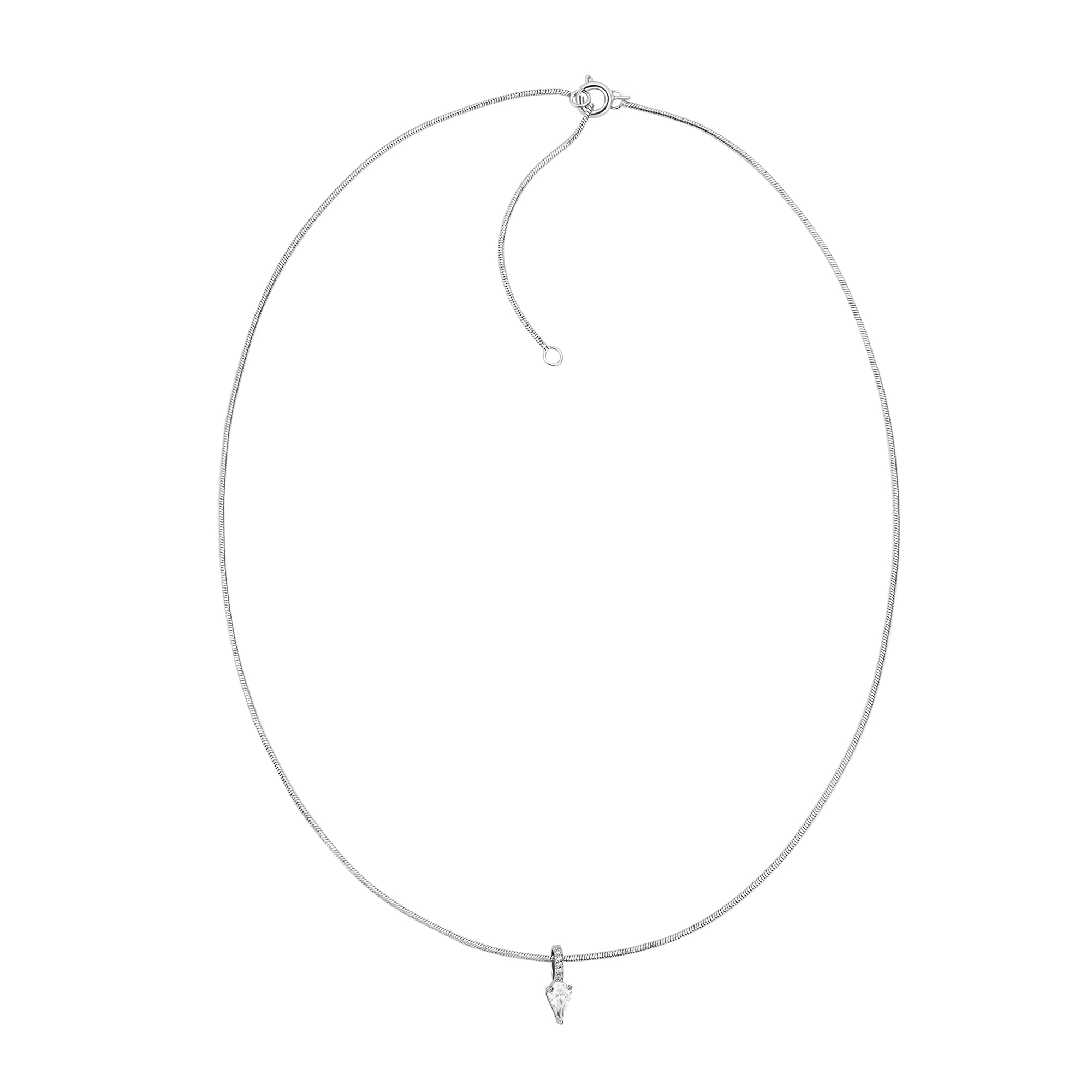 Believe by Brilliance Women's Necklace set with Cubic Zirconia in Fine Silver Plated Brass