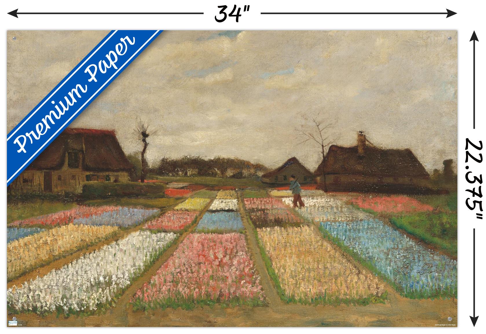 Flower Beds in Holland by Vincent van Gogh Wall Poster with Pushpins, 22.375" x 34"