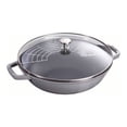 thumbnail image 1 of STAUB Specialities 30 cm / 12 inch Cast Iron Wok With Glass Lid, Graphite-Grey, 1 of 3