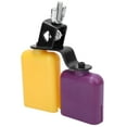 thumbnail image 1 of Bright Color Metal Bracket Cow Bell, Wooden Fish, Square Wooden Percussion Instrument Wedding Events Decoration For Food Line, Ringing Alarm, Jingles, 1 of 8