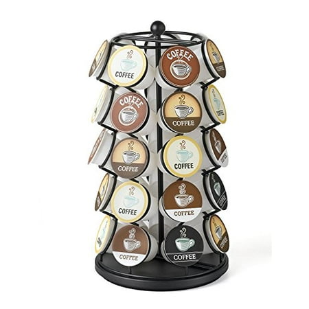 Cell Cup Cup Holder Organizer K Cup Coffee Pod Carousel Heavy Duty Espresso Capsules Pod Storage Quality Organizer Holds 35 K Cups Black ()
