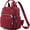 Burgundy, variant on Quilted Nylon Backpack for Women, Casual Square Bag Waterproof Multi-Pockets Stylish Daypack Lightweight Top Handle Satchel
