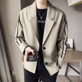 thumbnail image 4 of Abrigos recortados Chaqueta negra para hombre Trajes y blazers chinos cortos para hombre Alta calidad Verano Elegante Sencillo Botonadura Moda 2024, 4 of 5