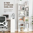 thumbnail image 4 of HOMCOM Bibliothèque en Bois à 6 Tablettes, Dos Fermé, Étagères de Rangement, Présentoir Décoratif, 4 of 10