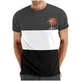 thumbnail image 1 of Mens Casual Pantalones Cortos Cuello Redondo Patchwork Impresión Suéter Blusa de Fitness, Camisetas para Hombre, 1 of 4