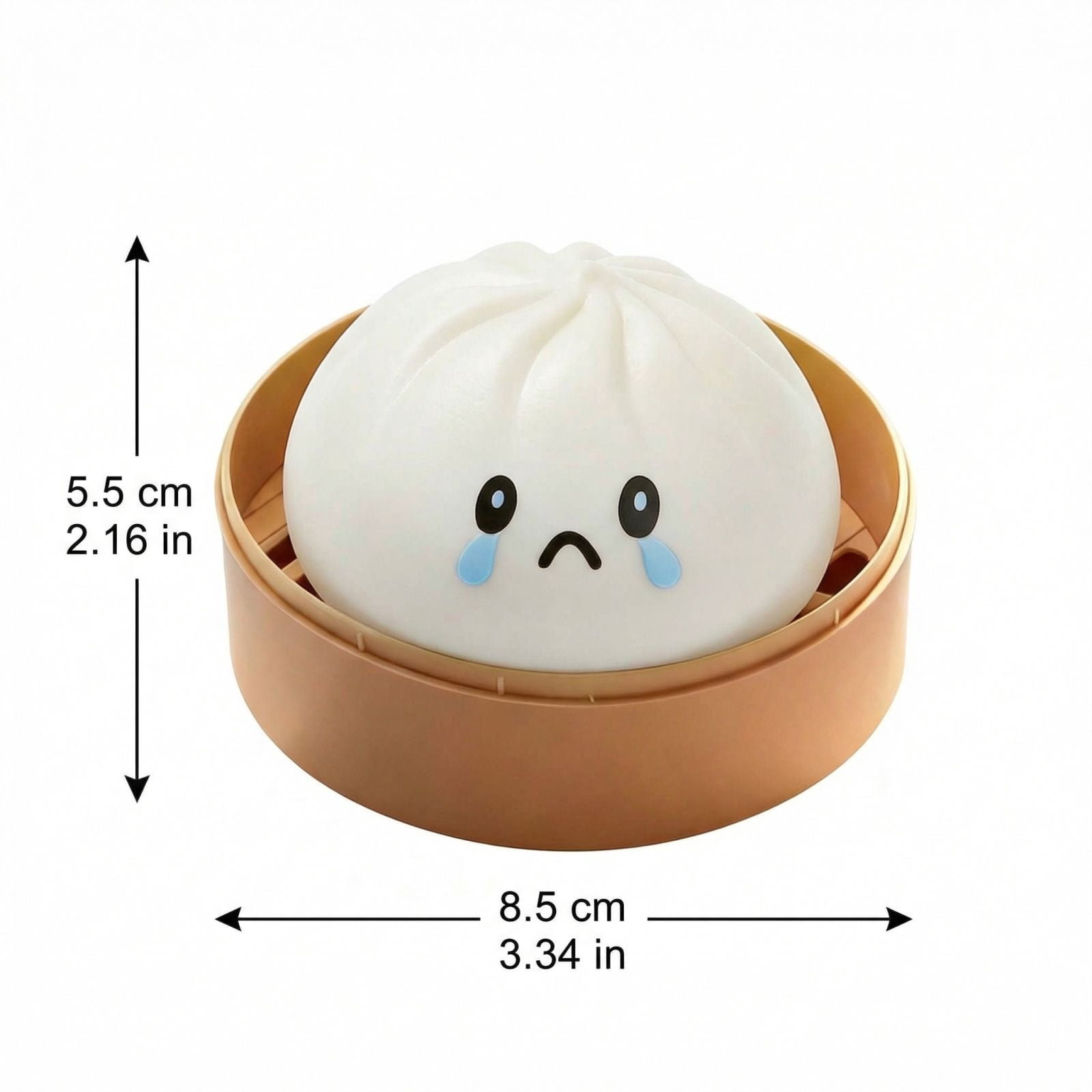 Cute Squishy Dumpling Large with Steamer, Squishy Dumpling Doll with Cute Expressions, Silicone Bun Sensory Fidget Dolls, Hand Pinching Decompression Dolls