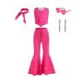 thumbnail image 3 of Disfraz rosa de película para niña, conjunto de ropa con Top estrellado y pantalones, vestido de princesa para fiesta de cumpleaños y Halloween, 2023, 3 of 5