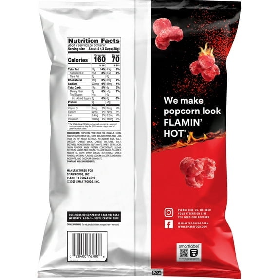 3 Pack Of Smartfood Cheetos Flamin’ Hot Popcorn – 6.5 oz Bag, Spicy Cheesy Crunch, With Olive Green Bowl By ValueNest