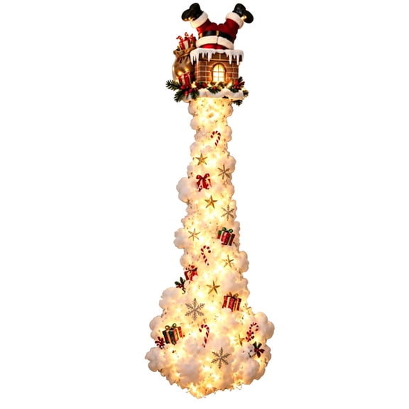 Yeuimy Christmas Magic Trail Wall Light Santa Claus Hanging Decoration With Warm White Led With 3D Star And Snowflake Accents Indoor Holiday Decor For Living Room Festive Xmas Gift Holiday Decoration