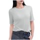thumbnail image 1 of Tops de Manga Corta de Mujer Casual, Color Sólido Manga 1/2, Camiseta de Cuello Redondo, 1 of 5